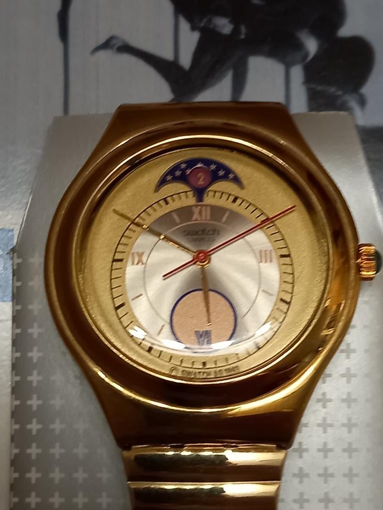 Montre Swatch Irony neuve set complet 1994, Staal, Staal, Polshorloge, Swatch