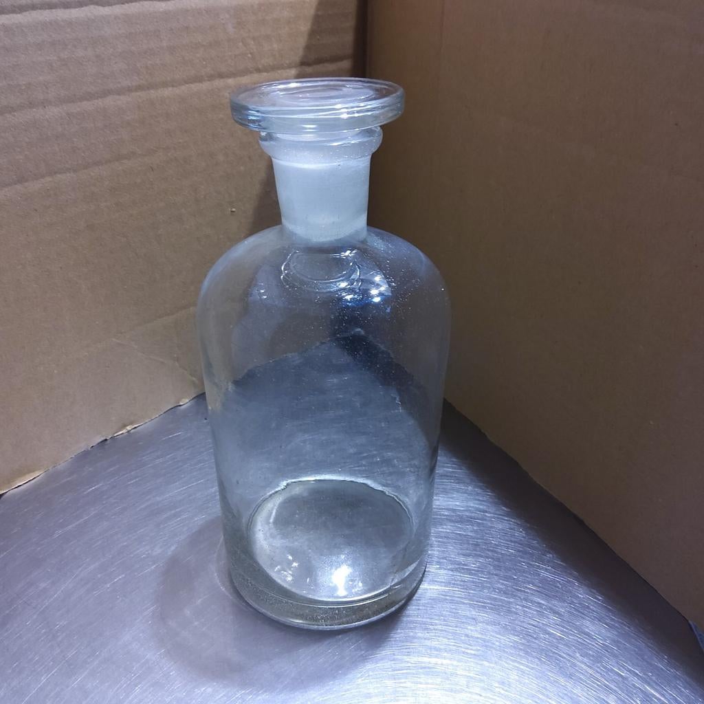 Vintage labofles met glazen stop., Ophalen of Verzenden