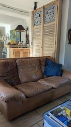 brunati zitbank 2 zit en 3 zit, Huis en Inrichting, Ophalen, Gebruikt, Leer, Vintage italiaans