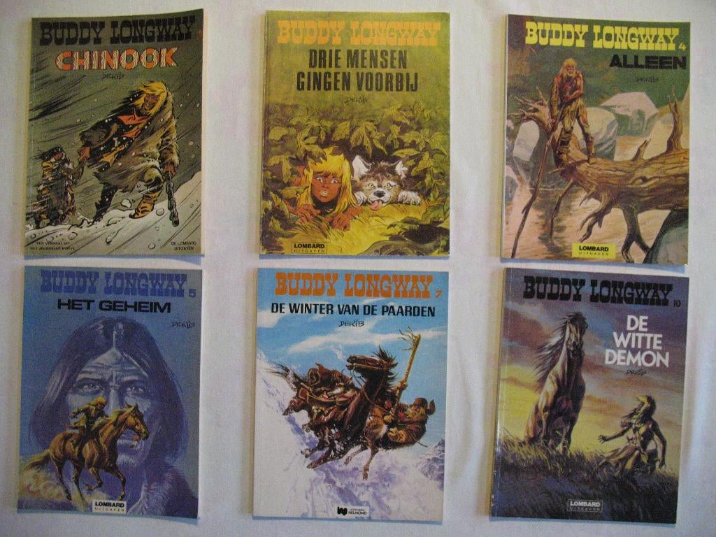 Buddy Longway, Derib, 12 stuks, 9 x 1ste druk, Boeken, Stripverhalen, Zo goed als nieuw, Meerdere stripboeken, Ophalen of Verzenden