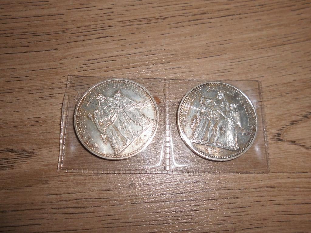 lot 2 pieces monnaie 10 francs hercule en argent 1967 + 1968, Timbres & Monnaies, Monnaies | Europe | Monnaies non-euro, Enlèvement ou Envoi