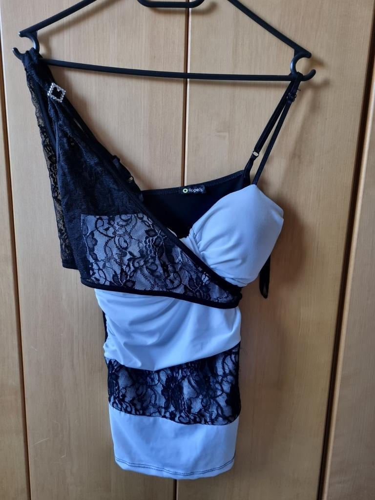 Zwart wit met kanten topje van Appels maat M, Vêtements | Femmes, Enlèvement, Taille 38/40 (M), Blanc
