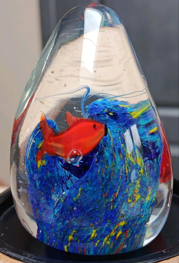 Presse-papier "Aquarium" Vintage en Verre soufflé, Antiek en Kunst, Kunst | Designobjecten, Ophalen of Verzenden