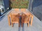 Tafel teak met 4 stoelen, Tuin en Terras, Tuintafels, Ophalen, Gebruikt, Rechthoekig, Teakhout
