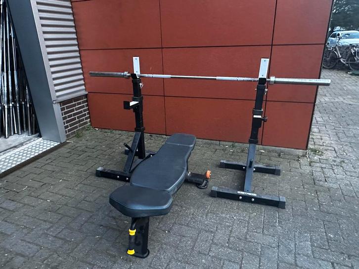 Squat / Bankdruk Steunen ,Bankje, 105kg Olympische Gewichten, Sport en Fitness, Fitnessmaterialen, Gebruikt, Ophalen