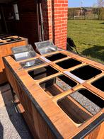 2 buffettafels hout metalen frame met 20 accessoires, Ophalen, Overige typen