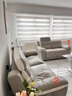 Lot de 2 canapés électriques en CUIR gris/taupe, Maison & Meubles, Canapés | Salons, Quatre personnes ou plus, Canapés modernes