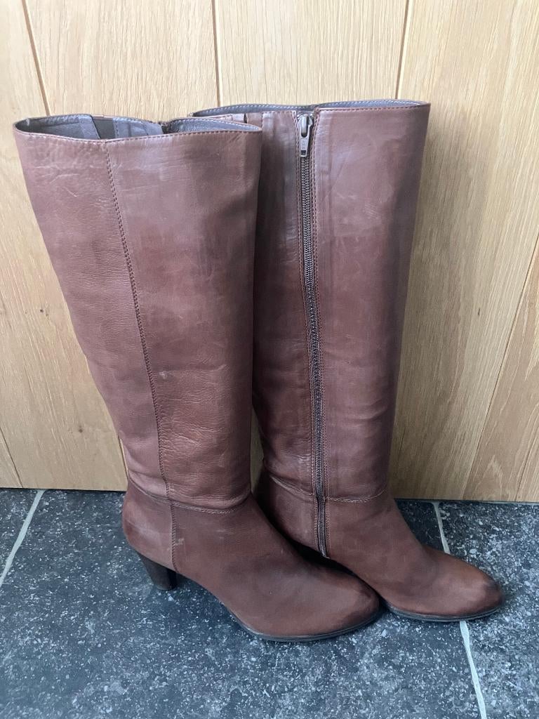 Bruine hoge echt lederen laarzen Jhay maat 41 Nieuw, Neuf, Jhay, Enlèvement ou Envoi, Brun