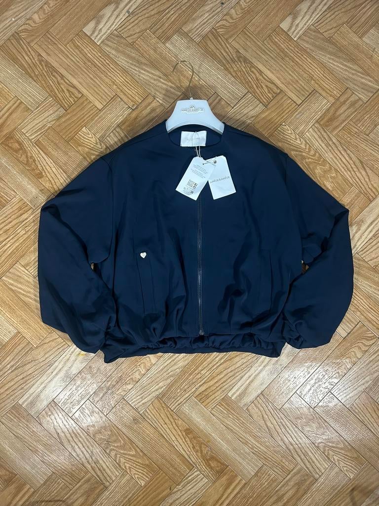 Marineblauwe jas Amélie & Amélie - Maat S/M, Maat 38/40 (M), Blauw, Nieuw, Ophalen of Verzenden