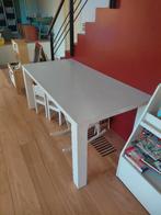 Witte livingtafel, Ophalen, Kunststof, Gebruikt, 100 tot 150 cm