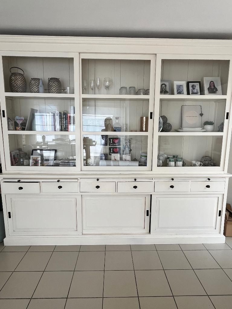 Vitrinekast, Huis en Inrichting, Kasten | Vitrinekasten, Ophalen, Met plank(en), Gebruikt, 200 cm of meer