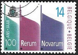 1 Postzegel België 1991 100 Jaar Rerum Novarum, Frankeerzegel, Ophalen of Verzenden, Gestempeld, Gestempeld