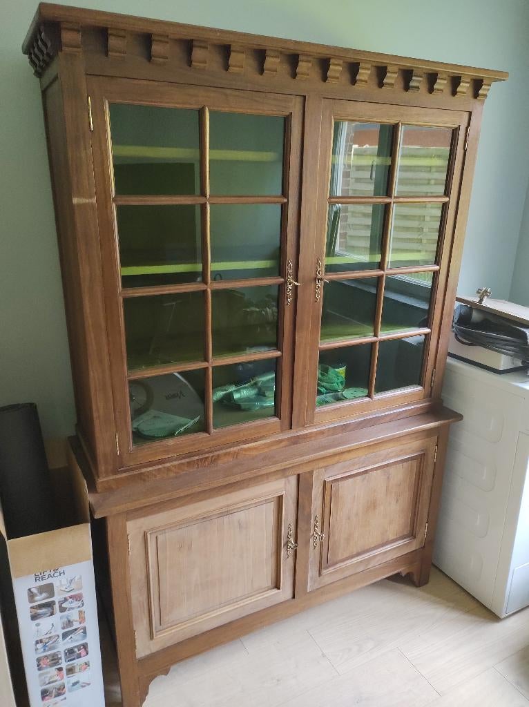 Houten vitrine, Huis en Inrichting, Kasten | Vitrinekasten, Ophalen, Gebruikt, 100 tot 150 cm, 150 tot 200 cm