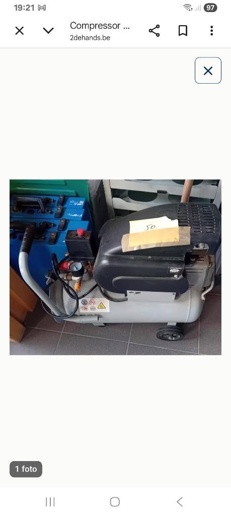 Compressor Criko, Doe-het-zelf en Bouw, Ophalen, Gebruikt, 6 tot 10 bar