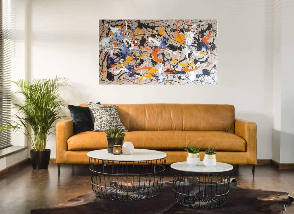 Life goes on Werk in Jackson Pollock-stijl, Antiek en Kunst, Ophalen