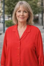 M177. Chemisier manches longues rouge. Taille 50, Ophalen of Verzenden, Zo goed als nieuw, Maat 46/48 (XL) of groter, Rood