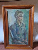 une peinture à l'huile représentant un portrait de femme, Enlèvement