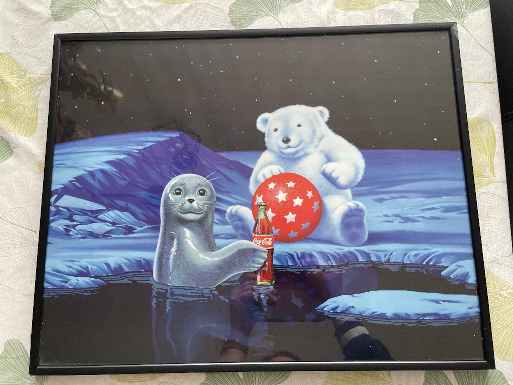 Coca Cola posters en spiegel, Verzamelen, Posters, Ophalen, Gebruikt, Met lijst, Rechthoekig Liggend