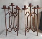 2 leuke 5-armige buiten kandelaars / kandelaars, Antiek en Kunst, Ophalen of Verzenden