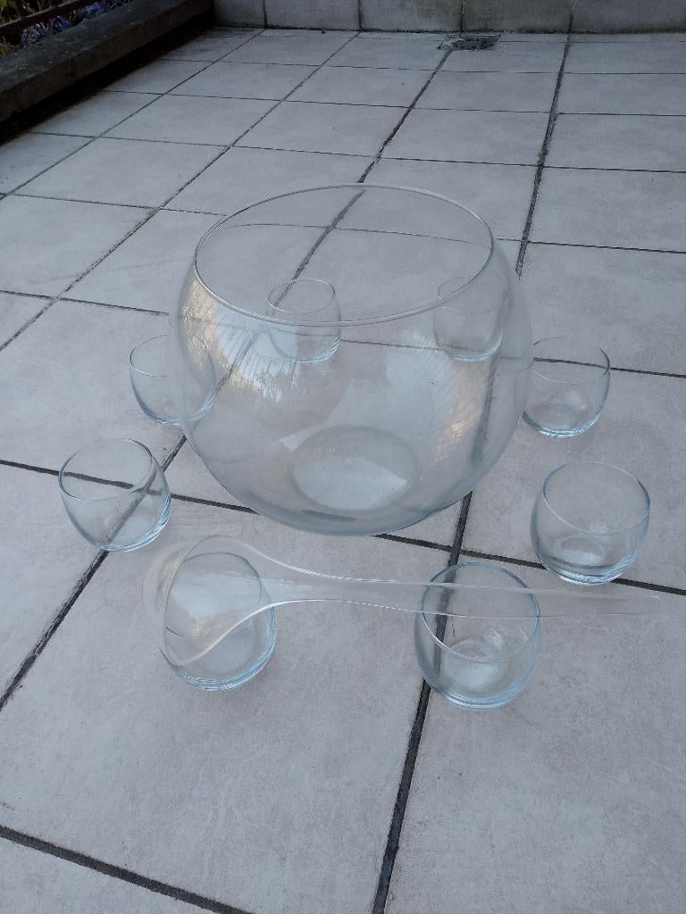 Ensemble de 10 pièces pour sangria ou autre punch, Enlèvement, Verre