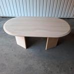 Table basse ovale en travertin Italien vintage, Maison & Meubles, Enlèvement, Ovale