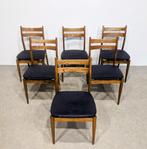 Set van zes Scandinavische stoelen, Ophalen, Blauw