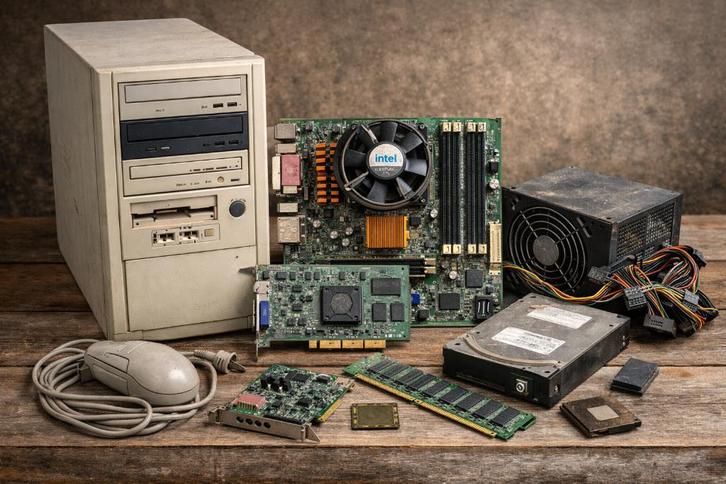 Gezocht: oude pc / onderdelen (gratis ophalen), Computers en Software, Desktop Pc's, Ophalen of Verzenden