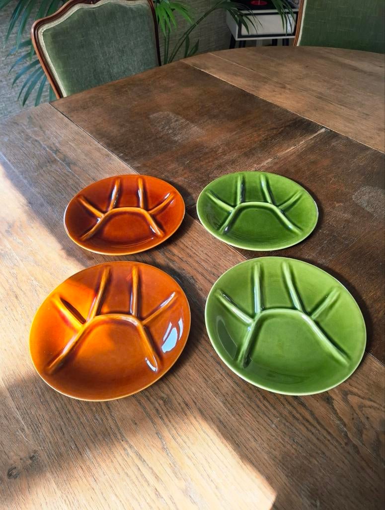 Vintage fondueborden Boch Keralux - set van 4, Ophalen of Verzenden