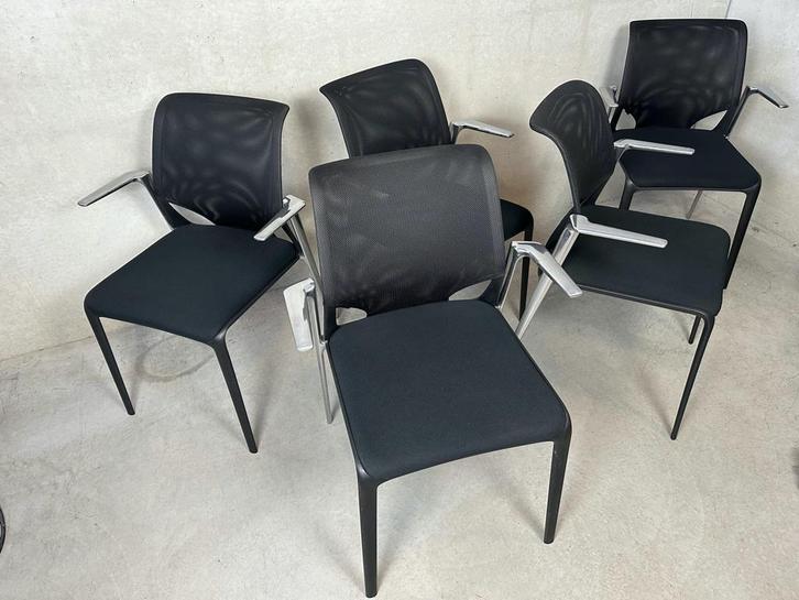5x ‘MedaSlim’ Vitra stoelen - Alberto Meda, Huis en Inrichting, Stoelen, Gebruikt, Vijf, Zes of meer stoelen, Kunststof, Metaal