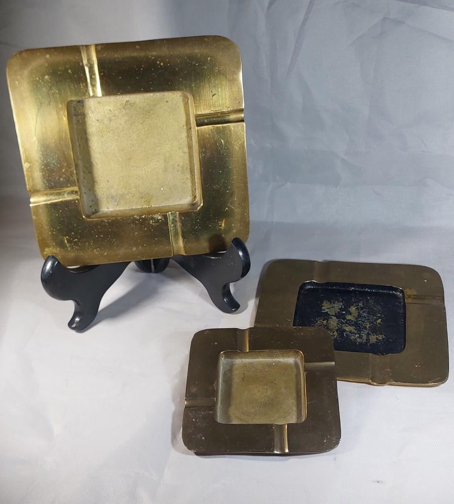 Ensemble complet de 3 cendriers vide-poche du milieu du sièc, Antiquités & Art, Curiosités & Brocante, Enlèvement ou Envoi