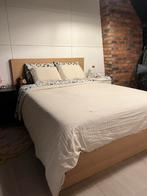 Lit IKEA MALM 140x200 + 2 sommiers – Très bon état, Brun, Enlèvement, 200 cm, Bois