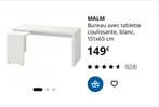 Bureau ikea malm avec retour entièrement neuf, Maison & Meubles, Enlèvement, Neuf, Bureau