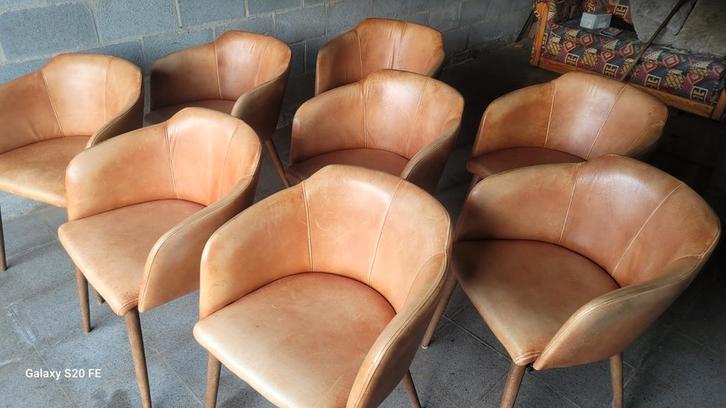 Leder stoelen, Maison & Meubles, Chaises, Enlèvement ou Envoi
