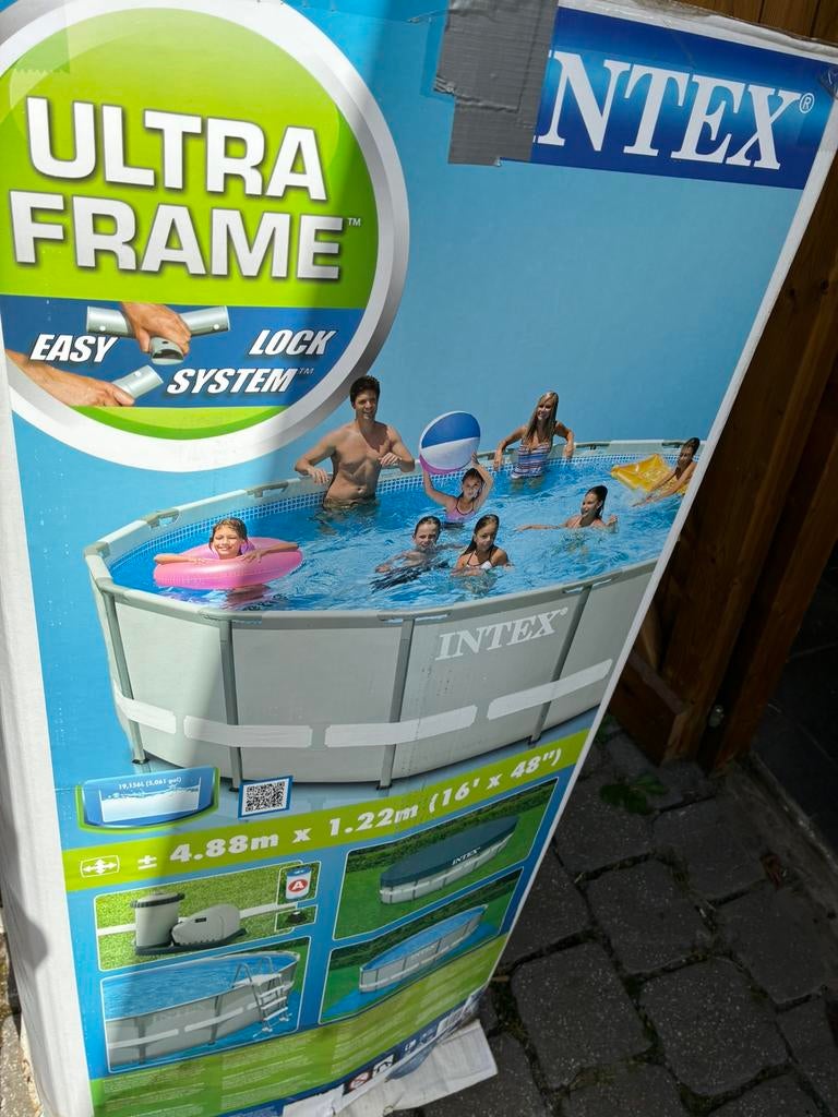 Intex Ultra Frame 4,88 x 1,22 gratis, Gebruikt, Rond, 300 cm of meer, Ophalen