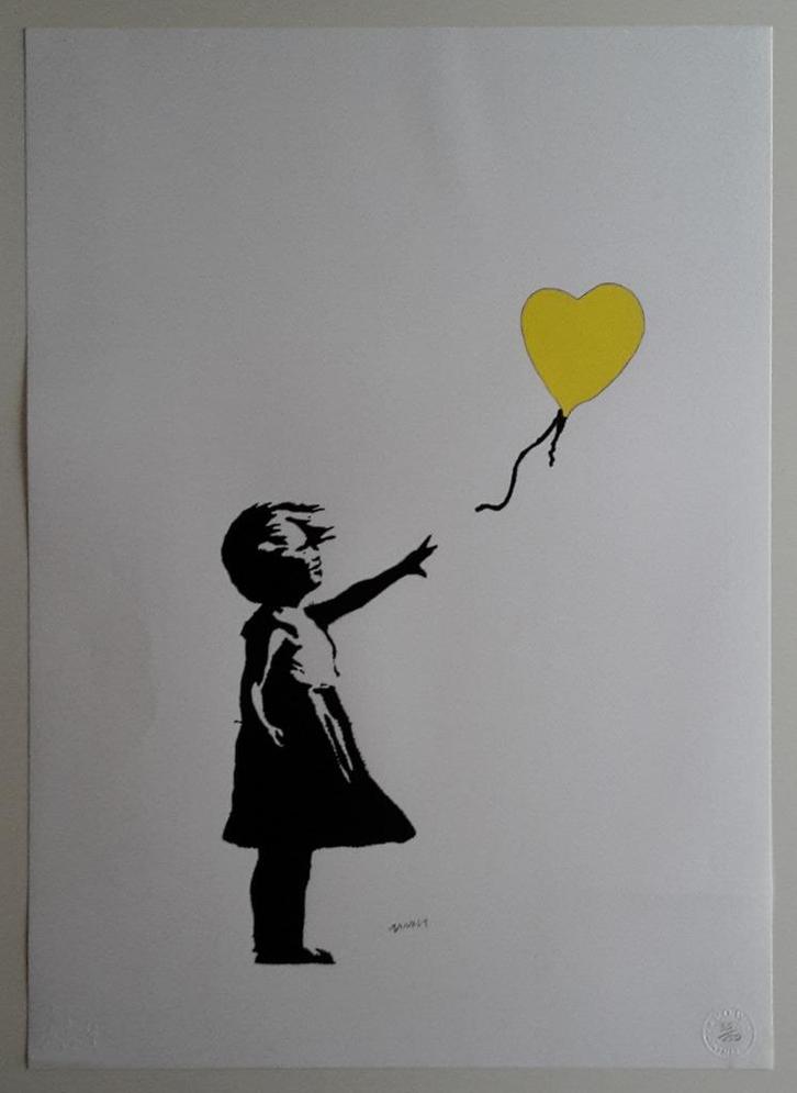 Banksy – Lithografie - Girl with Balloon, Antiek en Kunst, Kunst | Litho's en Zeefdrukken, Ophalen of Verzenden