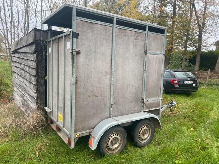 Pony/kleinvee aanhangwagen ongeremd, Dieren en Toebehoren, Paarden en Pony's | Trailers en Aanhangwagens, Hout, Ophalen