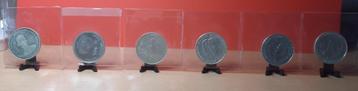6 x 250 Frank - verschillende jaren., Setje, Zilver, Ophalen of Verzenden, Zilver