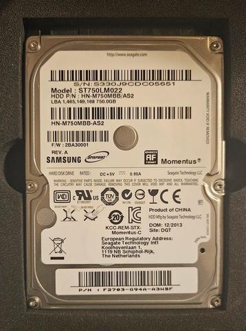 HDD 750GB 2,5"