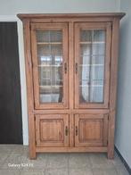 Eiken kas, in goede staat met gelood glas., Ophalen, Glas