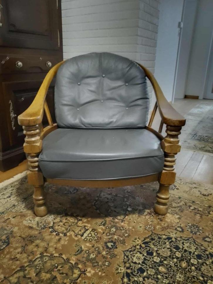 Zetels, Huis en Inrichting, Zetels | Zetels en Chaises Longues, Gebruikt, Eenpersoons, Minder dan 150 cm, 100 tot 125 cm, Hout