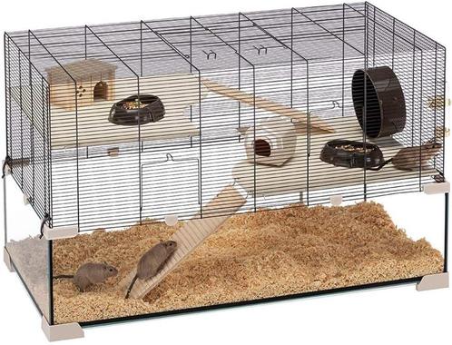 Hamsterhuis (volledige set: ruime kooi, loopwiel, slaaphuis), Animaux & Accessoires, Rongeurs & Lapins | Cages & Clapiers, Utilisé