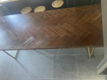 Table Dutchbone plateau marqueté, Comme neuf, Enlèvement, 50 à 100 cm, 200 cm ou plus
