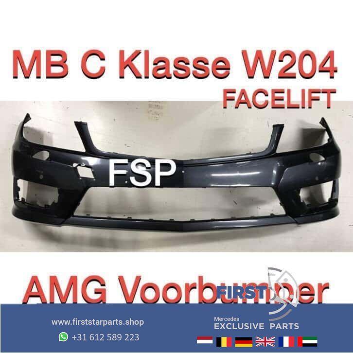 W204 AMG voorbumper Mercedes C Klasse 2007-2011 zwart C204, Auto-onderdelen, Carrosserie, Bumper, Mercedes-Benz, Voor, Gebruikt