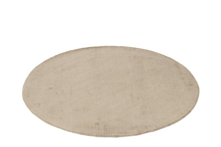 Tapijt Laagpollig Rond Handgemaakt Beige - diam. 150 cm, Huis en Inrichting, Stoffering | Tapijten en Vloerkleden, Nieuw, 100 tot 150 cm