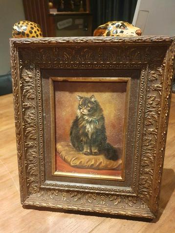 Heel mooi kattenschilderij speelman disponible aux enchères