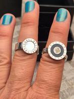 Prachtige Bvlgari ringen wit(parelmoer) en zwart met crystal, Ophalen of Verzenden, Zo goed als nieuw, Wit
