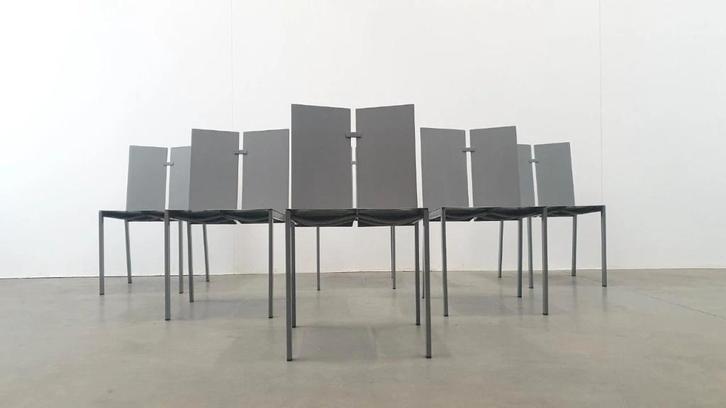 Frans van Praet vintage belgo chrom 2000s minimal design, Huis en Inrichting, Stoelen, Gebruikt, Vijf, Zes of meer stoelen, Metaal