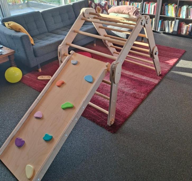 HAPPYMOON NATURAL CLIMBER verstelbaar klimrek, Kinderen en Baby's, Speelgoed | Houten speelgoed, Zo goed als nieuw, Overige typen