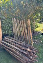 Kastanje hekwerk + 4 palen, Tuin en Terras, Palen, Balken en Planken, Ophalen, Gebruikt, Palen, Hardhout