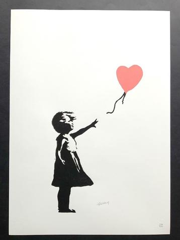 Banksy litho Girl with Balloon (75 X 50cm)genummerd beschikbaar voor biedingen